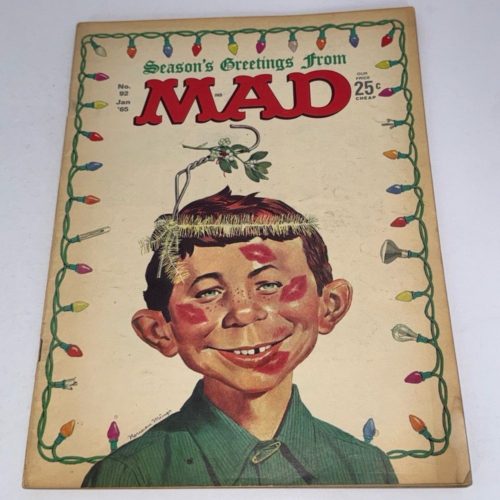 Vintage MAD MAGAZINE #92 Christmas holiday JANUARY 1965